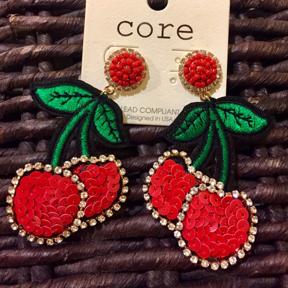 Chic Cherry Drop Earrings